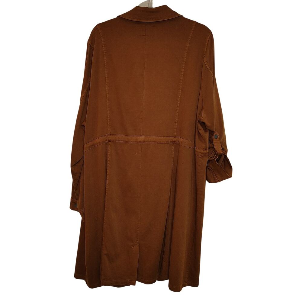 Torrid Womens 3X Plus Size Jacket Twill Drape Front Trench Coat Tan - Picture 6 of 16